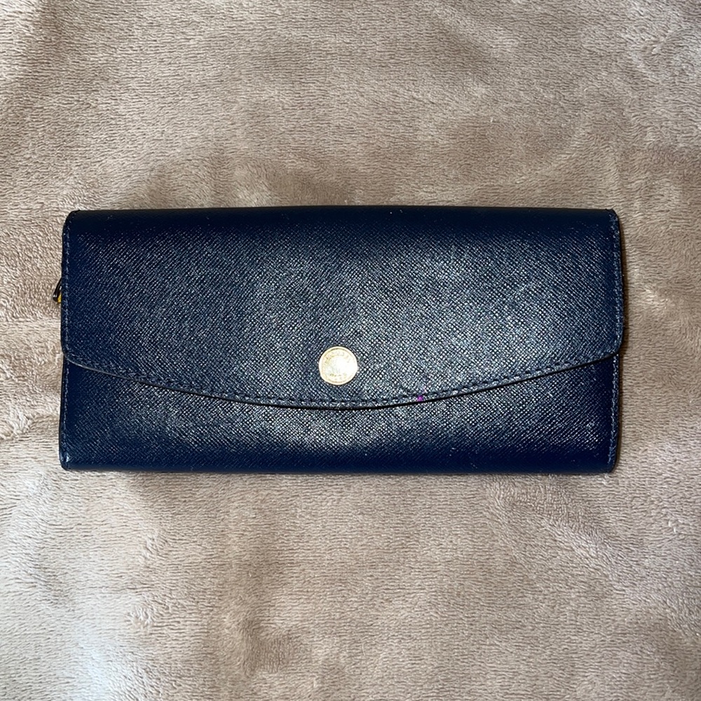 Michael Kors Navy and Yellow Wallet